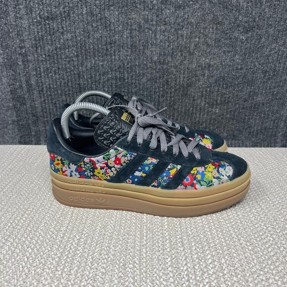 adidas Shoes - Adidas Gazelle Bold Liberty London Black Gold Floral Platform Women’s 8 JI2572